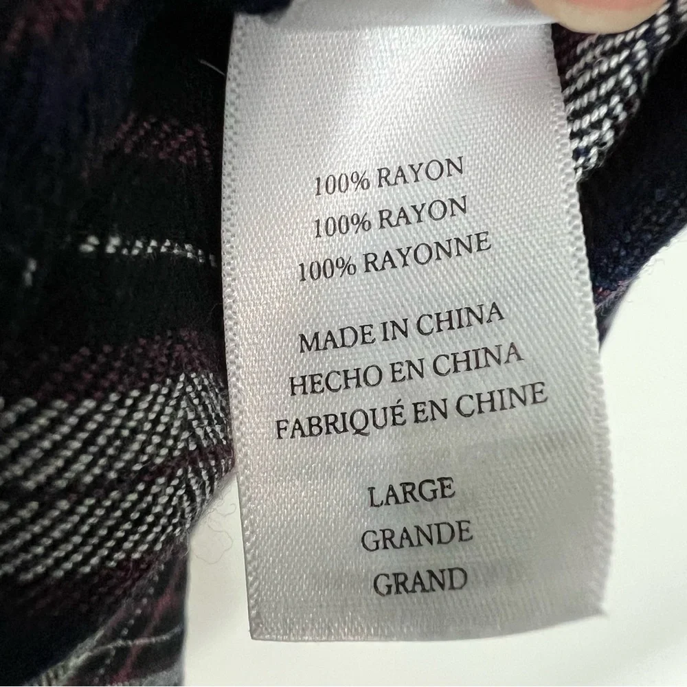 Rails Hunter Plaid Navy Black White Pink Buttondown Shirt Size Large - Picture 5 of 7